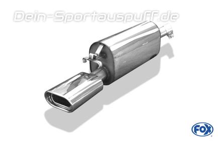 Fox Edelstahl Sportauspuff Opel Calibra A inkl. 4x4 135x80mm flachoval eingerollt abgeschrägt mit Absorber
