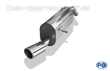 Fox Edelstahl Sportauspuff Peugeot 207 u. CC 1x90mm rund eingerollt abgeschrägt