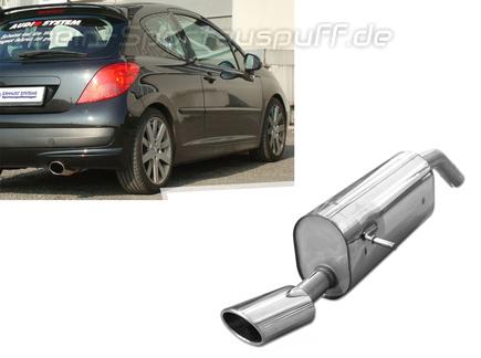 Fox Edelstahl Sportauspuff Peugeot 207 u. CC 115x85mm oval eingerollt abgeschrägt