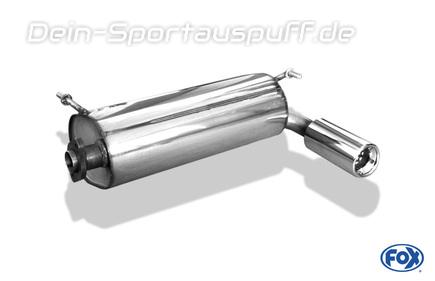 Fox Edelstahl Sportauspuff Suzuki Jimny Bj. 1998-2005 1x80mm rund eingerollt gerade mit Absorber