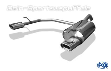 Fox Edelstahl Duplex Sportauspuff Toyota Corolla E12 Kombi 135x80mm flachoval eingerollt abgeschrägt mit Absorber