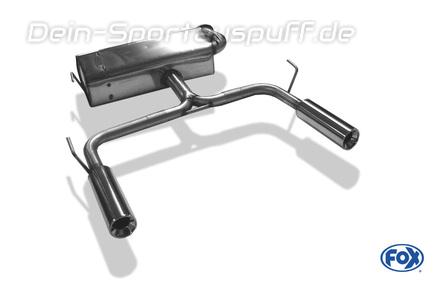 Fox Edelstahl Duplex Sportauspuff Toyota Celica T23 Bj.99-05 1x90mm rund eingerollt gerade mit Absorber