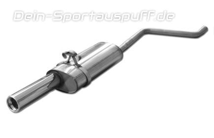 Fox Edelstahl Sportauspuff VW Polo 86C 1x80mm rund eingerollt gerade mit Absorber