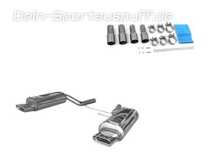 Fox Edelstahl Duplex Sportauspuff VW Passat 3B 3BG 4-Motion 150x70mm flachoval eingerollt abgeschrägt mit Absorber