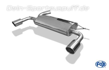 Fox Edelstahl Duplex Sportauspuff Volvo XC60 ab 2008 1x100mm rund eingerollt abgeschrägt