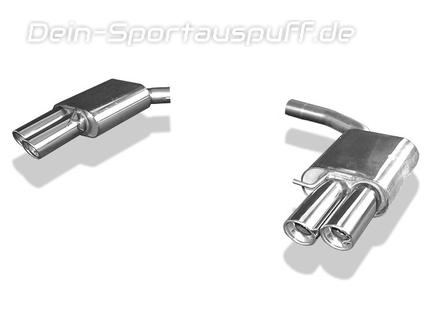 Fox Edelstahl Duplex Sportauspuff Audi A5 Sportback - B8 3.0l TFSI 2x90mm rund eingerollt abgeschrägt mit Absorber