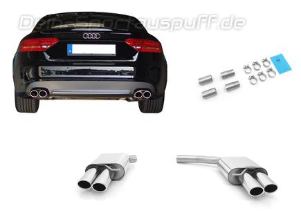 Fox Edelstahl Duplex Sportauspuff Audi A5 Sportback - B8 3.0l TFSI 2x88x74mm oval eingerollt abgeschrägt