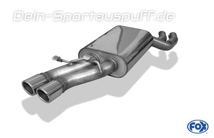 Fox Edelstahl Sportauspuff Audi 200 quattro Typ 44Q Limousine/Avant 2x70mm rund eingerollt abgeschrägt
