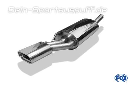 Fox Edelstahl Sportauspuff Audi A6 4B Typ C5 Limousine u. Avant 135x80mm flachoval eingerollt abgeschrägt mit Absorber