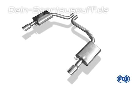 Fox Edelstahl Duplex Sportauspuff Audi A8 4H Typ D4 1x100mm rund eingerollt abgeschrägt
