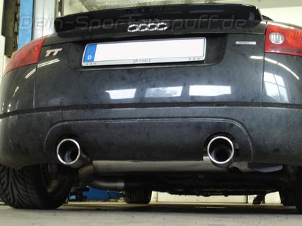 Fox Edelstahl Duplex Sportauspuff Audi TT 8N quattro Coupe u. Roadster 1x100mm rund eingerollt abgeschrägt