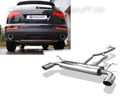Fox Edelstahl Duplex Sportauspuff Audi Q7 TDI 129x106mm oval eingerollt abgeschrägt