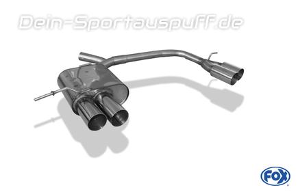 Fox Edelstahl Duplex Sportauspuff BMW 1er E81 E87 118d 120d 2x76mm rund scharf gerade