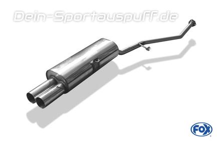 Fox Edelstahl Sportauspuff ab Kat BMW 3er E30 316i u. 318i bis Bj.09.87 2x76mm rund scharf gerade