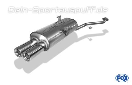 Fox Edelstahl Sportauspuffanlage ab Kat BMW 3er E30 316i u. 318i ab Bj.09.87 2x76mm rund eingerollt gerade mit Absorber