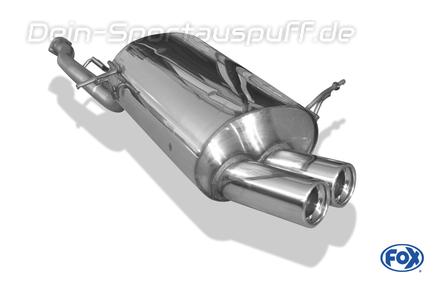 Fox Edelstahl Sportauspuff BMW 3er E36 316Ti Compact 2x80mm rund eingerollt gerade mit Absorber