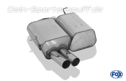 Fox Edelstahl Sportauspuff BMW 3er E46 325Ti Compact 2x76mm rund scharf gerade