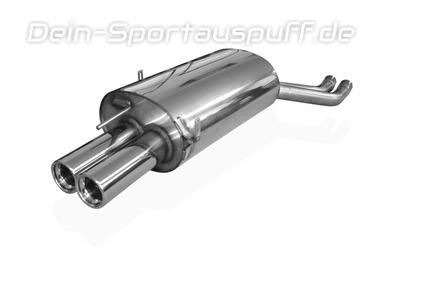 Fox Edelstahl Sportauspuff BMW 3er E46 330d u. 330xd Limousine/Touring/Coupe/Cabrio 2x76mm rund eingerollt gerade mit Absorber