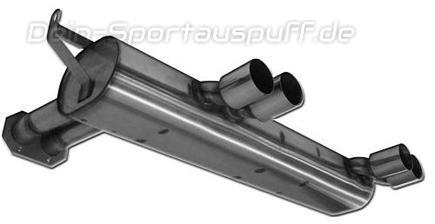 Fox Edelstahl Sportauspuff Duplex mittig BMW 3er E46 M3 Coupe u. Cabrio 4x76mm rund scharf gerade
