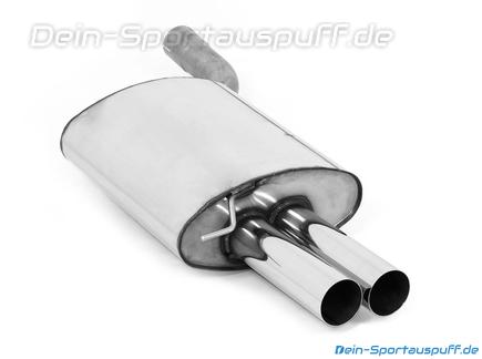 Fox Edelstahl Sportauspuff BMW 5er E60 E61 520d 525d 530d Limousine u. Touring 2x76mm rund scharf gerade