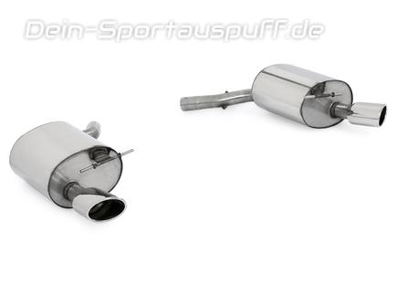 Fox Edelstahl Duplex Sportauspuff BMW 6er E63 E64 645i 650i Coupe Cabrio 115x85mm oval eingerollt seitlich abgeschrägt