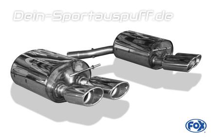 Fox Edelstahl Duplex Sportauspuff BMW 6er E63 E64 645i 650i Coupe Cabrio 2x115x85mm oval eingerollt abgeschrägt