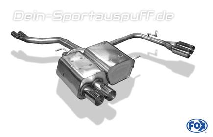 Fox Edelstahl Duplex Sportauspuff BMW Z4 E85 Roadster u. Coupe 2x76mm rund scharf gerade