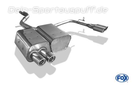 Fox Edelstahl Duplex Sportauspuff BMW Z4 E85 Roadster u. Coupe 2x76mm rund eingerollt abgeschrägt mit Absorber
