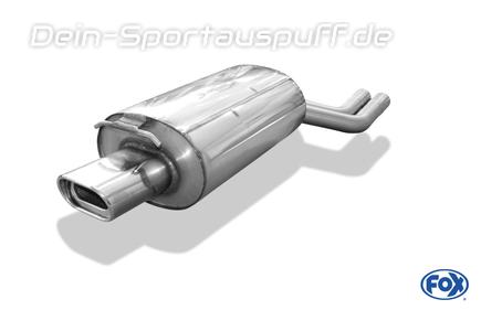 Fox Edelstahl Sportauspuff BMW X3 E83 2.0d 3.0d 135x80mm flachoval eingerollt abgeschrägt mit Absorber