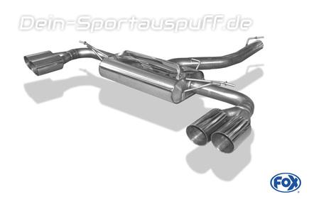 Fox Edelstahl Duplex Sportauspuff BMW X3 F25 20d 30d 2x90mm rund scharf abgeschrägt