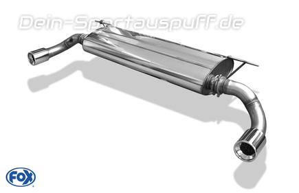 Fox Edelstahl Duplex Sportauspuff BMW X5 E70 3.0d 1x90mm rund eingerollt gerade mit Absorber
