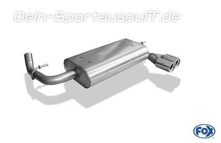 Fox Edelstahl Sportauspuff Chrysler Neon II 2x76mm rund eingerollt gerade mit Absorber