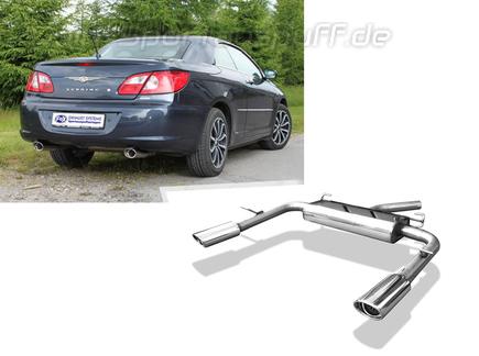 Fox Edelstahl Duplex Sportauspuff Chrysler Sebring Coupe & Cabrio Typ JS Bj.07-10 115x85mm oval eingerollt abgeschrägt mit Absorber