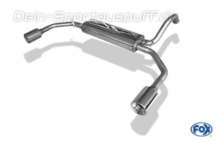 Fox Edelstahl Duplex Sportauspuff Citroen C1 1x90mm rund eingerollt gerade mit Absorber