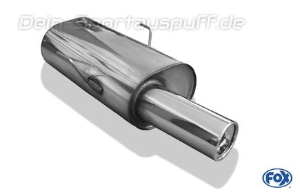 Fox Edelstahl Sportauspuff Citroen Saxo ab 1.4l u. Diesel 1x90mm rund eingerollt gerade mit Absorber