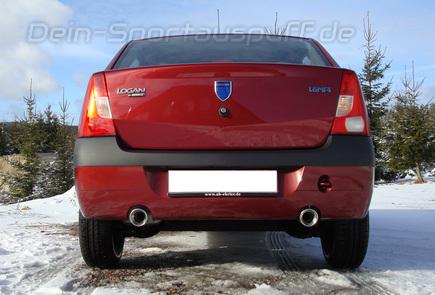 Fox Edelstahl Duplex Sportauspuff Dacia Logan I Limousine ab 2004 1x90mm rund eingerollt gerade mit Absorber