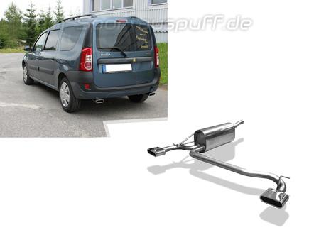 Fox Edelstahl Duplex Sportauspuff Dacia Logan I MCV Kombi ab 2006 130x50mm flachoval eingerollt abgeschrägt