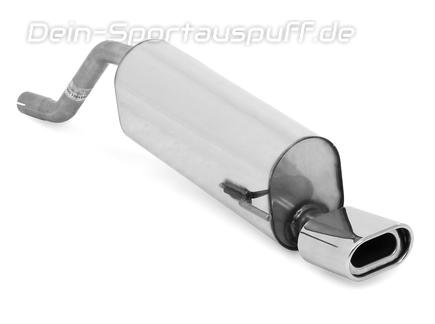 Fox Edelstahl Sportauspuff Fiat Grande Punto Typ 199 Diesel ab 2005 135x80mm flachoval eingerollt abgeschrägt mit Absorber