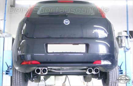 Fox Edelstahl Duplex Sportauspuff Fiat Grande Punto Typ 199 Diesel ab 2005 2x76mm rund eingerollt gerade mit Absorber