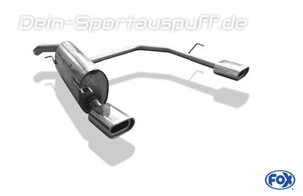Fox Edelstahl Duplex Sportauspuff Fiat Bravo 1.4l Typ 198 ab 2007 135x80mm flachoval eingerollt abgeschrägt mit Absorber