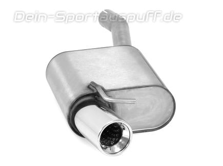 Fox Edelstahl Sportauspuff Ford Focus 1 Stufenheck DFW 1x90mm rund eingerollt gerade mit Absorber