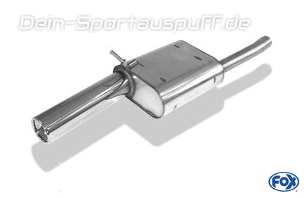Fox Edelstahl Sportauspuff Ford Focus 1 Tunier DNW 1x90mm rund eingerollt gerade mit Absorber