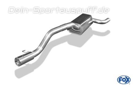 Fox Edelstahl Sportauspuff Ford Focus 1 RS 1x90mm rund eingerollt gerade mit Absorber