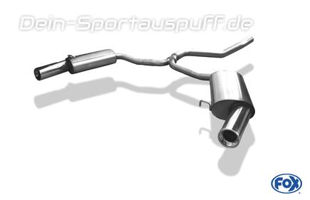 Fox Edelstahl Duplex Sportauspuff Ford Mondeo MK1 BNP Tunier Bj.93-96 1x90mm rund eingerollt gerade mit Absorber