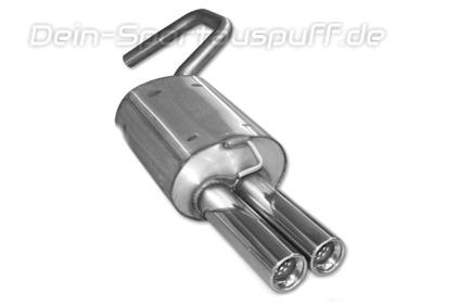 Fox Edelstahl Sportauspuff Ford Mondeo MK3 BWY Tunier Bj.00-07 2x80mm rund eingerollt gerade mit Absorber