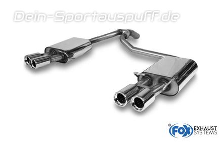 Fox Edelstahl Duplex Sportauspuff Ford Mondeo MK4 Fließheck 2.5l ab 2007 2x80mm rund eingerollt gerade mit Absorber