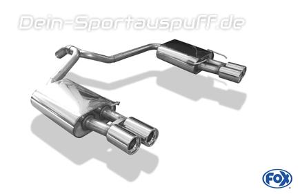 Fox Edelstahl Duplex Sportauspuff Ford Mondeo MK4 Stufenheck ab 2007 2x80mm rund eingerollt gerade mit Absorber