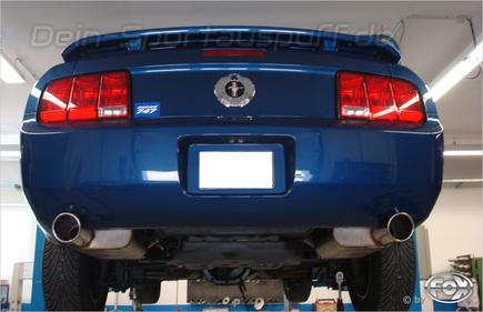 Fox Edelstahl Duplex Sportauspuff Ford Mustang Coupe 4.0l V6 ab 2005 1x100mm rund eingerollt abgeschrägt mit Absorber