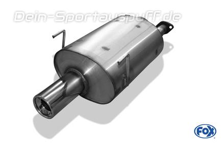 Fox Edelstahl Sportauspuff Honda Civic 5 u. 6 Typ EG EK 1x90mm rund eingerollt gerade mit Absorber