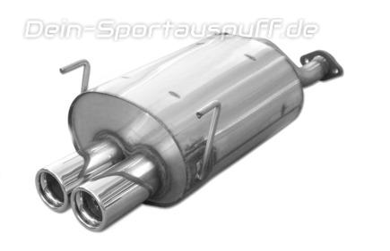 Fox Edelstahl Sportauspuff Honda Civic 5 u. 6 Typ EG EK 2x76mm rund eingerollt gerade mit Absorber